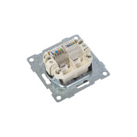 Механизм комбинированной розетки GUSI ELECTRIC Ugra RJ45, RJ12, СУ, графит С11КТ-010