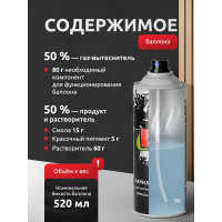 Акриловая универсальная флуоресцентная эмаль REF красный 520 мл 1001