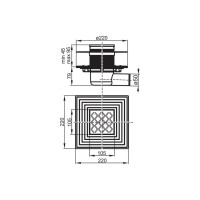 Душевой трап Ravak SN501 105х105/50, из нержавеющей стали X01435