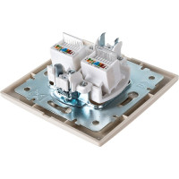 Розетка Lezard Мира RJ45x2 крем с вст крем 701-0303-141