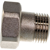 Соединение с накидной гайкой Uni-Fitt НВ 1/2"x3/4", с плоской прокладкой, никелированное 624N2300