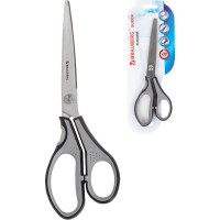 Ножницы BRAUBERG SUPER, 230 мм., серо-черные, 2-х сторонняя заточка 237297