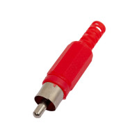 Разъем RCA штекер Pro Legend пластик на кабель, красный, PL2149