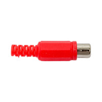 Разъем RCA гнездо Pro Legend пластик на кабель, красный, PL2154