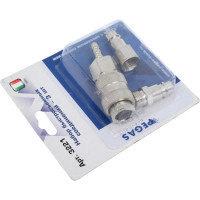 Набор быстросъемных соединений 3 шт (быстросъем авт. елка 6 мм, штуцер нар 1/4", штуцер внутр.1/4") Pegas pneumatic 3221