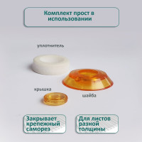 Универсальная термошайба ЭНТЕН D38, комплект с прокладкой, оранжевая, уф-защита, 25 шт. 067