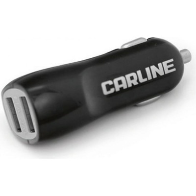 Автомобильный адаптер в прикуриватель CARLINE 2хUSB, 1/2.1 А, 12/24 В, черный ch-2ub