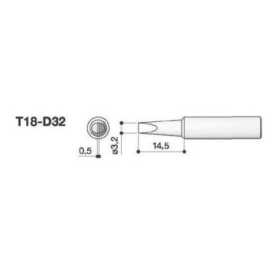 Наконечник для паяльников FX-8801-03/FX-600 HAKKO T18-D32