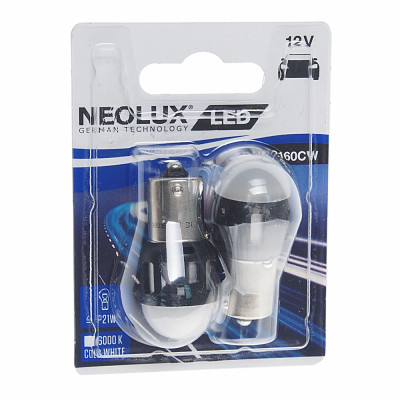 NEOLUX Автолампа P21W BA15S LED COLD WHITE 6000К блистер, 2шт 12V 1 NP2160CW-02B