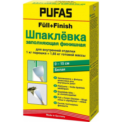 Pufas F?II + Finish Заполняющая и финишная шпаклевка М 1 кг 003002092