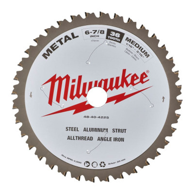 Milwaukee Пильный диск для циркулярной пилы по металлу 174x20x1,6x36 48404225