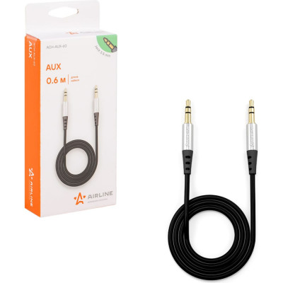 Airline Кабель AUX 3.5 mm Jack - 3.5 mm Jack 0,6м, черный ACH-AUX-60