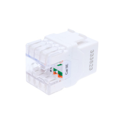 Hyperline KJ8-8P8C-C5e-180-WH Вставка Keystone Jack RJ-45(8P8C), категория 5e, тип 180 граду 426192