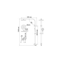 IDDIS Душевой гарнитур с верхней лейкой, Swipe, SWI3F97i76