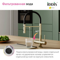 IDDIS Смеситель для кухни с фильтром и гибким изливом матовое золото ace ACEMGFFi05