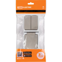 Блок комбинированный TDM ELECTRIC вертикальный выключатель 2-кл. + розетка 2П+З с з/ш БКВР IP54 "Вуокса" SQ1803-0013