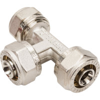 Обжимной тройник 16 никелированный Uni-Fitt 666N6660