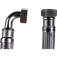 Гибкая подводка для воды гигант из нержавеющей стали TР-сантехника 60см г/г 1 угловая 26406