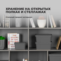 Универсальный ящик Econova Luxe с крышкой, 380х276х140 мм, 12 л серый 433205611