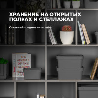 Универсальный ящик Econova Luxe с крышкой, 380х276х140 мм, 12 л серый 433205611