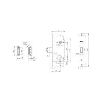 Межкомнатный замок под цилиндр Fuaro MAGNET M85C-50 AB бронза new plate 42785