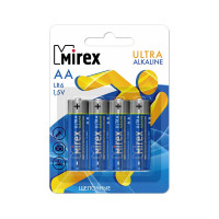 Батарея Mirex щелочная LR6 / AA 1,5V 4 шт ecopack, 23702-LR6-E4