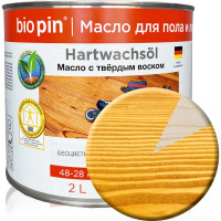 Масло для пола с твердым воском BIO PIN 1910 Hartwachsol в цвете прозрачный желто-коричневый (2016) 2 л 19105F102