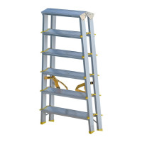 Алюминиевая двухсторонняя стремянка Алюмет с анодированным покрытием 2х6 ступеней. Серия APD 9206
