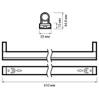 Линейный светильник Jazzway PPO-T8 10Вт G13 230В 1х600 ДПО под LED-лампу T8 (лампа не в комплекте) 5025080