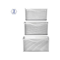 Настенный набор BERLINGO Steel&Style из 3 металлических лотков, А4, серебристый BMs_41931