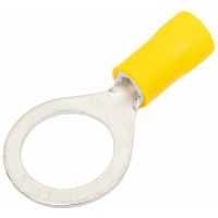 Кольцевой изолированный наконечник KLR ROV-1206 с ПВХ манжетой 4.6...6.6мм2/М12/Жёлтый/ 6501206