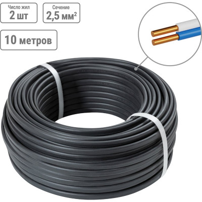 Кабель TDM ELECTRIC ВВГ-П нгА-LS 2х2,5 окN-0,66 ГОСТ 10м SQ0117-0026