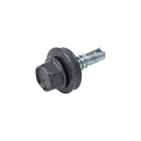 Кровельный саморез КРЕП-КОМП 4,8х19, RAL 7024, серый графит, 300 шт. ск48197024ф