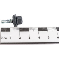 Кровельный саморез КРЕП-КОМП 4,8х19, RAL 7024, серый графит, 300 шт. ск48197024ф