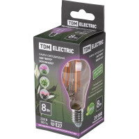 Светодиодная лампа TDM ELECTRIC A60-8 Вт-230 В-E27-CL "ФИТО" 60*108 мм SQ0340-0237