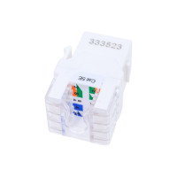 Вставка Keystone Hyperline KJ8-8P8C-C5e-180-WH Jack RJ-45(8P8C), категория 5e, тип 180 градусов 426192