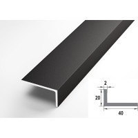 Декоративный угловой профиль ЛУКА алюминиевый, 40х20х2 мм, 2,7 м, 5 шт./уп. черный УТ000020865