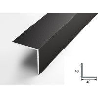Декоративный угловой профиль ЛУКА алюминиевый, 40х40х2 мм, 2,7 м, 5 шт./уп. черный УТ000020886