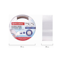 Клейкая двухсторонняя лента BRAUBERG 38 мм х 10 м, бумажная основа 229056