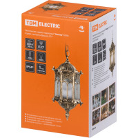Садово-парковый светильник TDM ELECTRIC "Ампир" 60 Вт, подвес шагрень/бронза Е27, SQ0330-0089