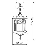 Садово-парковый светильник TDM ELECTRIC "Ампир" 60 Вт, подвес шагрень/бронза Е27, SQ0330-0089