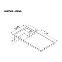 Раковина над стиральной машиной AM.PM X-Joy литьевой мрамор, левая, 100 см M85AWPL1001WG