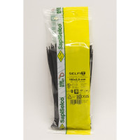 Стяжки черного цвета SapiSelco 2.5x160 мм, полиамид 6.6, уп. 100 шт. SEL.3.204R