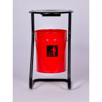Металлическая уличная урна ПРОФМЕТСТИЛЬ красная, с пепельницей 608