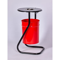 Металлическая уличная урна ПРОФМЕТСТИЛЬ красная, с пепельницей 608