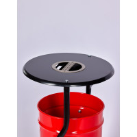 Металлическая уличная урна ПРОФМЕТСТИЛЬ красная, с пепельницей 608