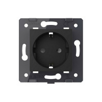 Электрическая розетка LIVOLO с заземлением защитными шторками 16A, цвет черный механизм VL-C7-C1EU-12