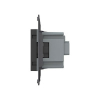 Электрическая розетка LIVOLO с заземлением защитными шторками 16A, цвет черный механизм VL-C7-C1EU-12