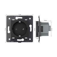 Электрическая розетка LIVOLO с заземлением защитными шторками 16A, цвет черный механизм VL-C7-C1EU-12