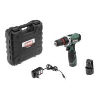 Аккумуляторная дрель Hammer 12 В, 2x2 Ач, Li-ION, 10 мм, 0-350/0-1400 об/мин, 28 Нм ACD122QC